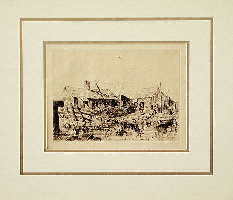 Cyrus cobb - Matted Image - Old Houses on Parer Street Boston