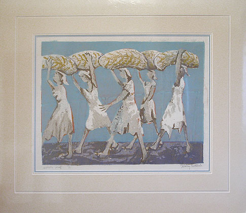 Harry Gottlieb - Matted Image - Latin American Women Walking