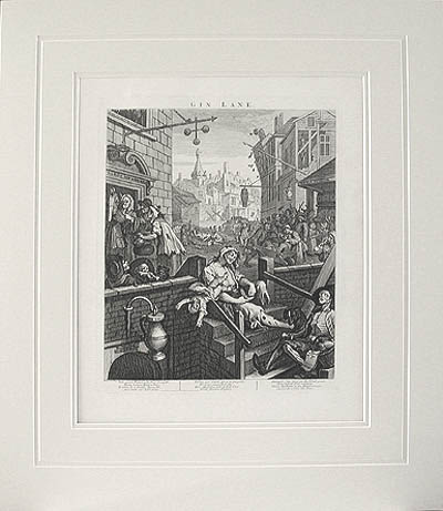 William Hogarth - Matted Image - Gin Lane