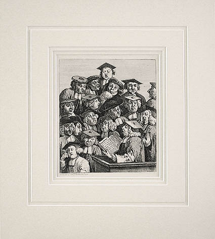 William Hogarth - Matted Image - Scholars at a Lecture
