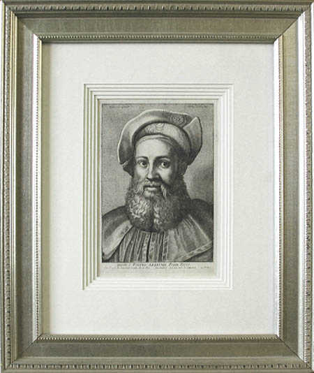 Wenceslaus Wenzel Hollar - Framed Image - Pietro Aretino