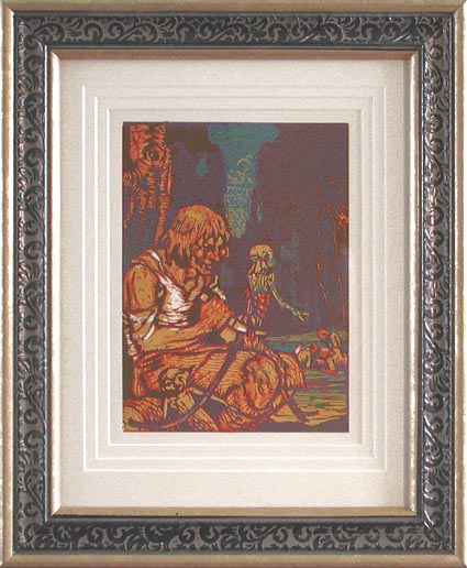 Paul Honore - Framed Image  - The Old Man Carving Figures