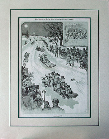 Henri Octave Julien - Matted Image - Tobogganing