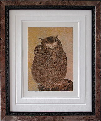 Yukio Katsuda - Framed Image - Owl