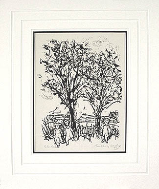 Frank Kleinholz - Matted Image - Two Trees Three Children