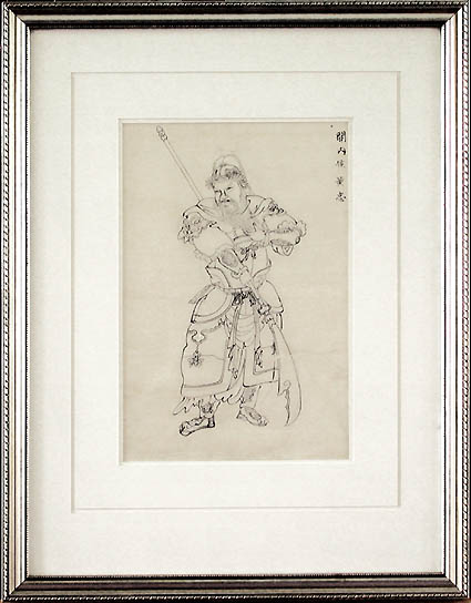 School of Ichiyasai Kuniyoshi - Framed Image - Full Length Portrait of Guan Yu