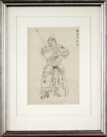 School of Ichiyasai Kuniyoshi - Framed Image - Full Length Portrait of Guan Yu