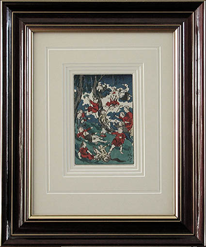 Kawanabe Kyosai - Framed Image - Ljin Jiyu Foreign Children at Play Children's Games