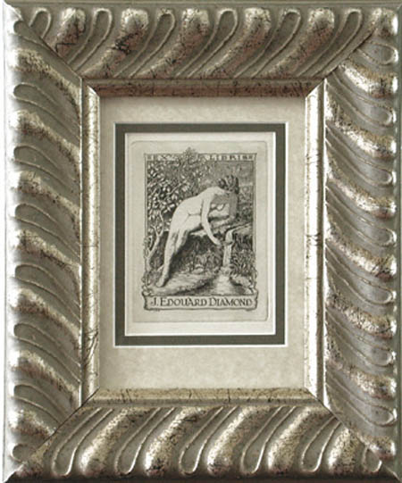 Leslie Victor Smith Monogramme L.V.S. - Framed Image - Ex-Libris J. Edouard Diamond