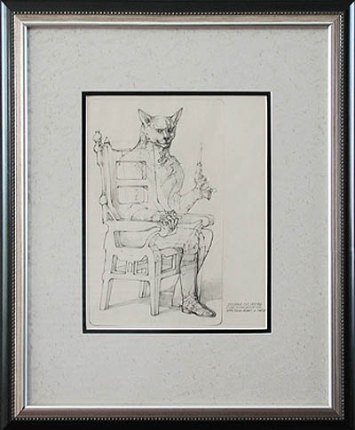 Robert A. Nelson - Framed Image - Invisible Cat Seated