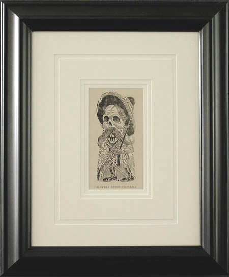 Jose Guadalupe Posada - Framed Image - Calavera de un Revolucionario Zapatista or Skeleton of a Revolutionary Follower of Zapata
