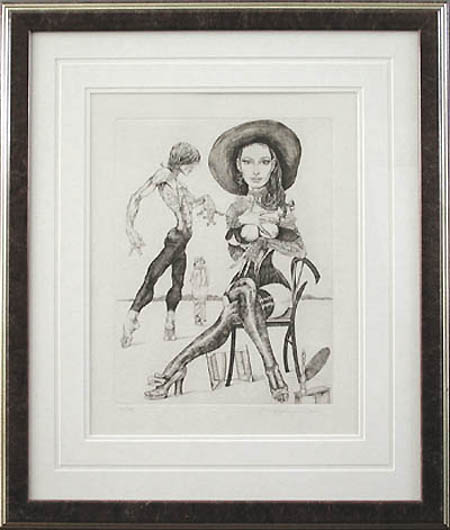 Wolfgang Rabl - Framed Image - Woman and Various Figures in a Desert Landscape