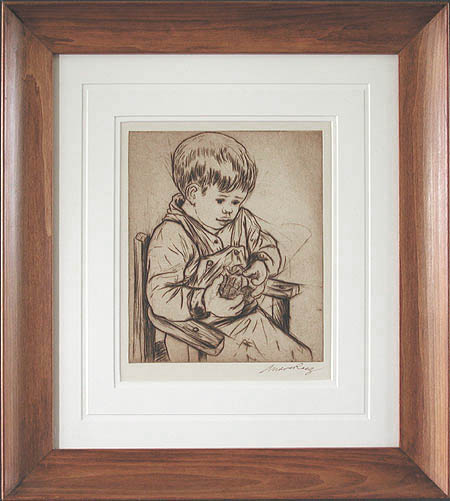 Andre Racz - Framed Image - Boy with Orange