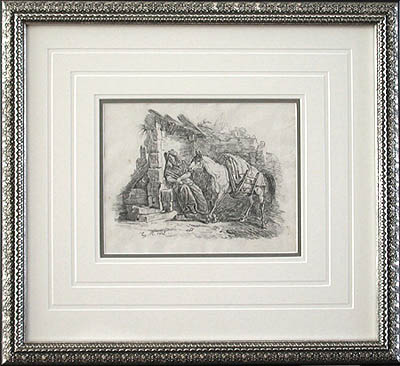 Jean Babtist Eugene Reverdy - Framed Image - The Sleeping Horseman