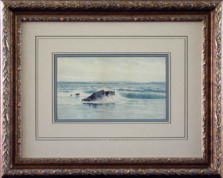Amos W Sangster - Framed Image - A View of The Shoreline Lake Erie