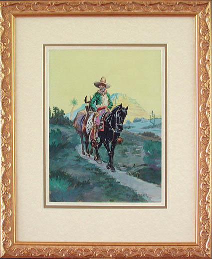Olaf Carl Seltzer - Framed Image - Western Rider on the Trail