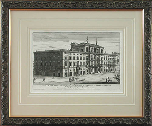 Alessandro Specchi - Framed Image - Veduta del Palazzo dell' Ecc. Sig. Prencipe Pamfilio in Piazza Navona