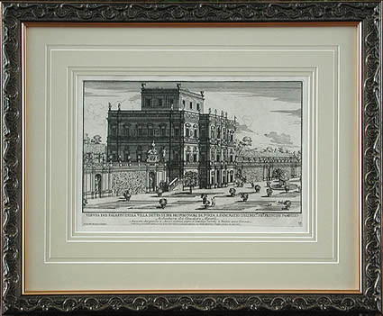 Alessandro Specchi - Framed Image - Veduta del Palazzo della Villa di Bel Respiro