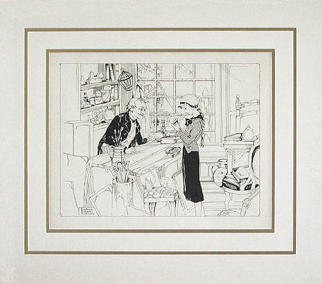 Gertrude Roberts Sullivan - Matted Image - At The Antique Shop