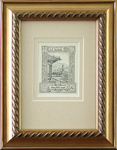 Unknown Artist Monogram - Framed Image - Ex Libris Sidney David Gamble