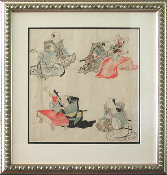 Unknown Japanese Artist - Framed Image - Puppet Shows