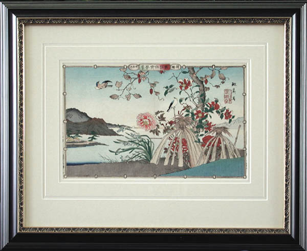 Rinsai Utsushi - Framed Image - Various Birds and Flowers