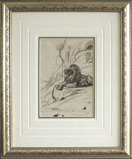 Evert van Muyden - Framed image - Lion