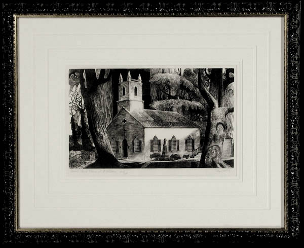 Lynd Kendall Ward - Framed Image - Historic Christ Church at Middleton