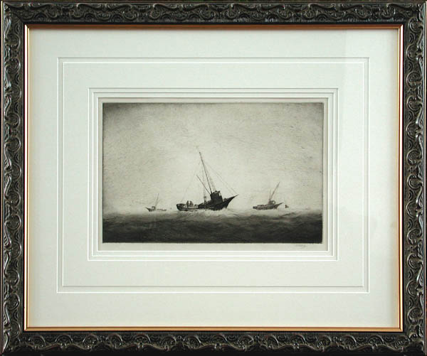 Albert James Webb - Framed Image - Fishing Boats Monterey California