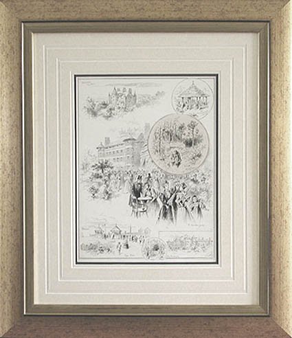 John Jellicoe - Framed Image - Sketches at Boscombe Bournemouth