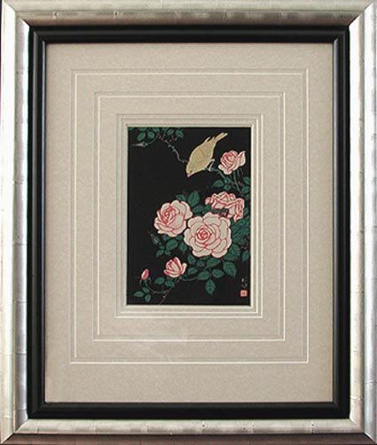 Ohara Koson - Shoson - Framed Image - Canary and Roses