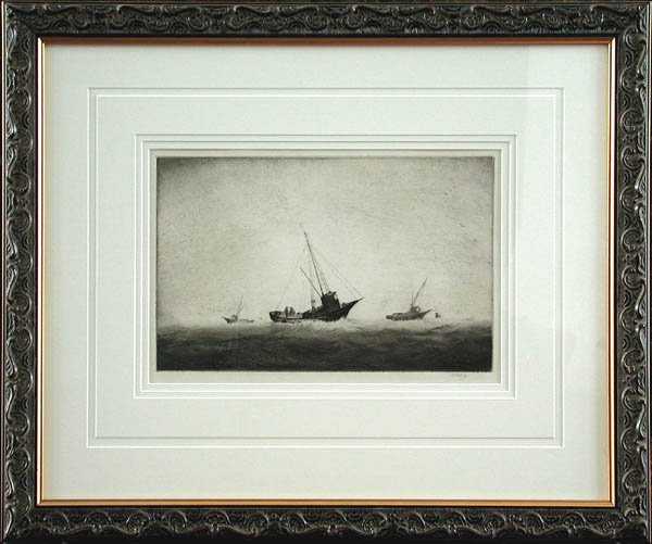 Albert James Webb - Framed Image - Fishing Boats Monterey California