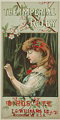 The Imperial Ruby Birds Eye Original Lithograph by A. Hoen and Company Advertising for T. C. Williams, Richmond, Virginia