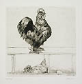 Cock of The Roost Original Drypoint Engraving by the American artist Sigmund Abeles published by the Associated American Artists