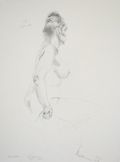 Red Haired Seated Figure Study Original Graphite Drawing by the American artist by Sigmund Abeles
