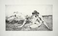 Widowed Eve Original Etching and Aquatint by the American artist Sigmund Abeles
