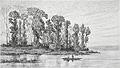 Bords de l'Oudon Original Etching by the French artist Tancrede Abraham published for the Societe des Aqua Fortistes Eaux Fortes Modernes by Cadart and F Chevalier and A Cadart and Luquet