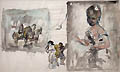 Figure Studies Original Watercolor by Israel Abramofsky