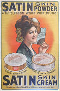 Satin Skin Powder Original Lithograph Poster published by the Calvert Lithographic Company for Albert F. Wood