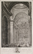 Vista de la Nave Principal del Templo de San Lorenzo Original Engraving by Manuel Alegre