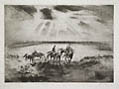 Gypsies on the Plain Original Etching and Drypoint Engraving by Adolf Jelinek Alex