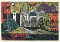 Piazza San Marco number 4 Original Woodcut by Irving Amen