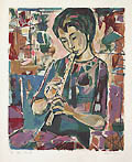 The Flute original silkscreen by Irving Amen