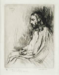 Meditation Original Etching and Drypoint Engraving by Frank Armington