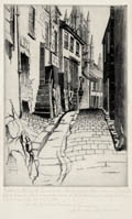 Bury St. Edmunds Original Etching by the American artist John Taylor Arms