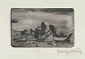 Fishermen by the River Original Engraving by the Hungarian artist Maria Augustin also known as Mariska Augustin