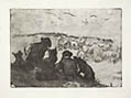 Herdsmen Original Engraving by the Hungarian artist Maria Augustin also known as Mariska Augustin