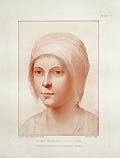 Country Girl's Head In His Majesty's Collection Original Stipple Engraving by Francesco Bartolozzi designed by Leonardo da Vinci for John Chamberlaine's Imitations of Original Designs by Leonardo da Vinci