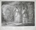 Florizel and Autolicus exchange garments Shakespeare Winter's Tale Act IV Scene II Original Stipple Engraving and Etching by Francesco Bartolozzi and Benjamin Duterrow designed by Henry William Bunbury