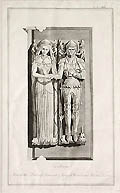 Monument of the Duke of Somerset and Lady at Wimbourn Minster Dorset Original Engraving by the British artist James Basire